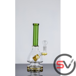TINTED HANDLE GLASS WATER PIPE 10inch